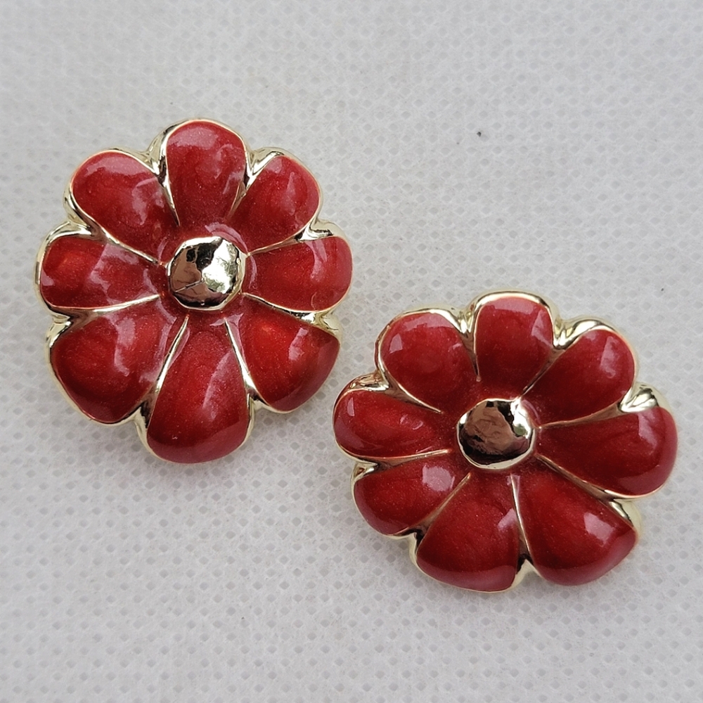 Enamel Flower Earrings
